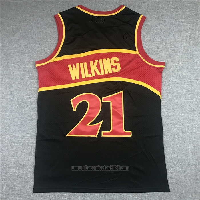 Camiseta Atlanta Hawks Dominique Wilkins #21 Mitchell & Ness 1986-87 Negro